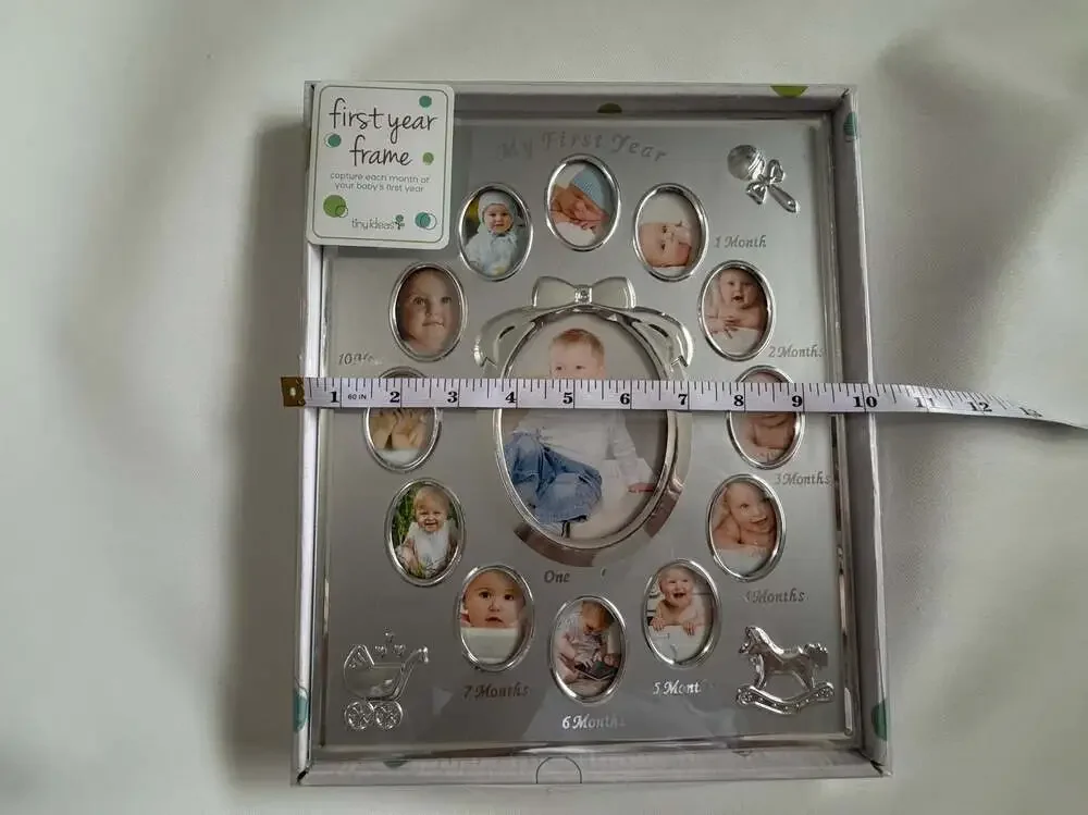 Baby My First Year Frame 12 Month Silver Collage Keepsake Newborn Boho Gift